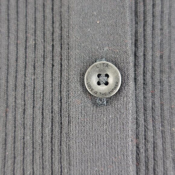 Lita By Ciara Women's True Ribbed midi skirt side slit button Black size XL NEW - Picture 8 of 10